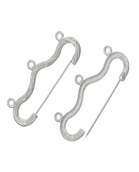 

100 pcs large brooches safety pin 3 holes silver plated 46cm good for diy craft9616472, Gray