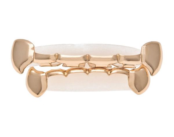

fang grillz set 24k rose gold plated half teeth dracula vampire fangs slim grills gold bottom grillz teeth set1077957, Black