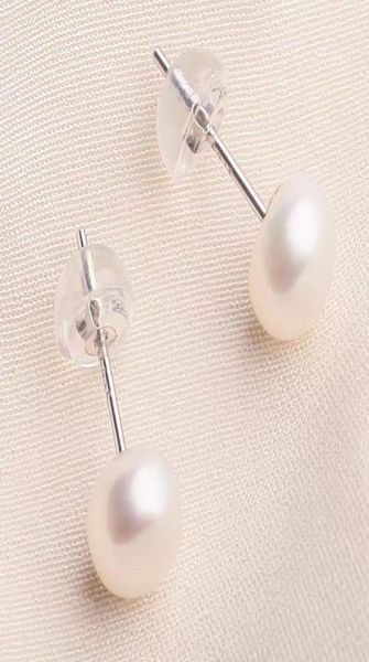 

pearl stud earrings natural freshwater pearl earrings 6mm desig for women girl party wedding jewelry gift1955420, Golden;silver