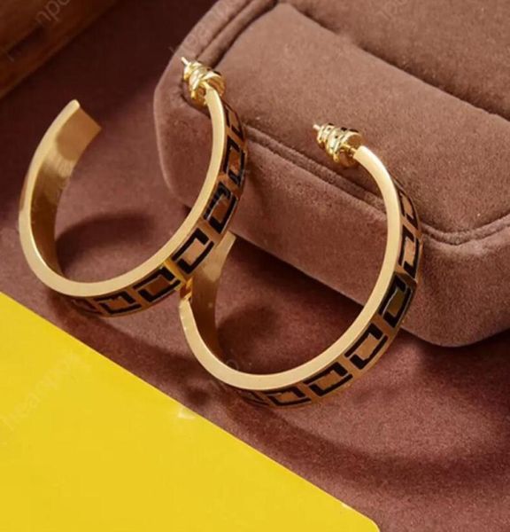

2022 hoop earrings with letter f for lady women party wedding lovers gift engagement jewelry bride4266385, Golden;silver