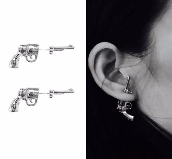 

re cool men women stud earrings ear pin gun shape quality fashion jewelry whole pistols earrings g40341j2101795, Golden;silver