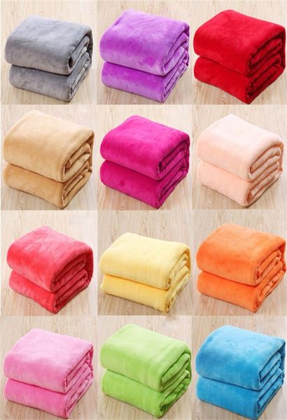 

kids solid color flannel blankets winter warm blankets sofa children swaddling 5070cm baby bed sheet c37433122721
