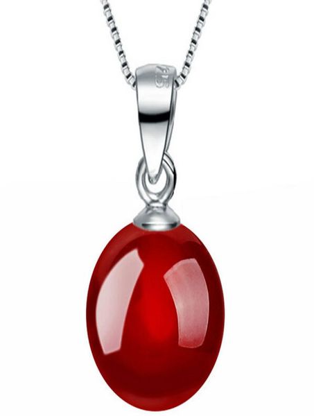 

new arrival natural redblack agate carnelian pendant necklace 925 sterling silver women wedding pendant necklace6320578
