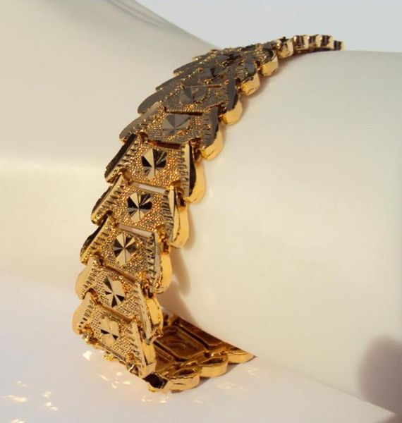 

eternal fashionable 22k 23k 24k thai baht airplane yellow gold gp wider men039s bracelet b889979135, Black