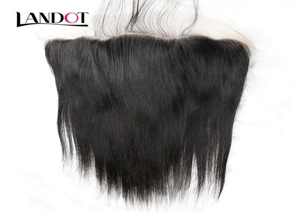 

ear to ear lace frontal closure size 134 unprocessed malaysian virgin human hair straight full lace closures with baby hair natur6580198, Black;brown