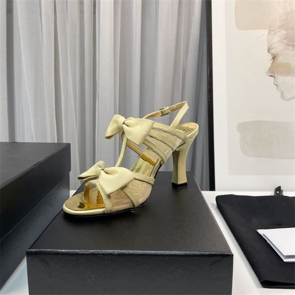 

fashion women's sandals 2023 channel luxury brand letter logo summer women's high heels men's casual student flats 013-03, Black