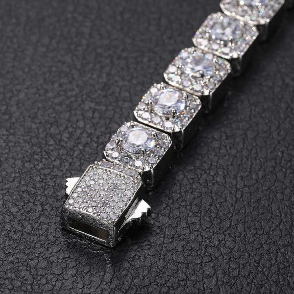 

punk style men's jewelry iced out 18k gold 925 sterling silver vvs moissanite diamond tennis chain bracelet with gra certificate
