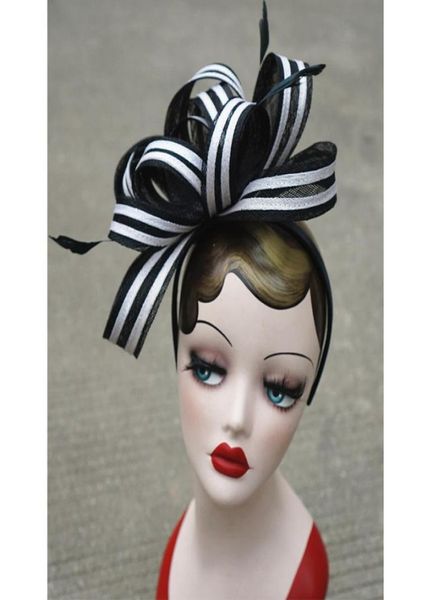 

accessories womens vintage sinamay fascinator cocktail party headband church dress wedding kentucky derby hats headband t2227430990, Silver