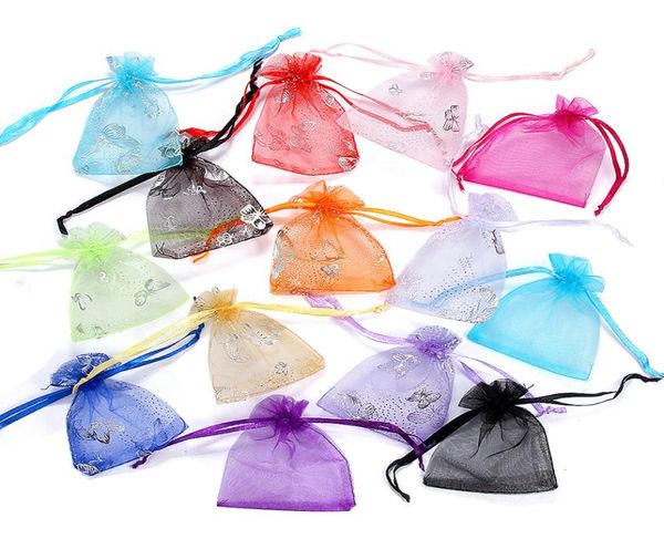 

organza bag of 200pcslot color mixing christmas gift drawable organza bags jewelry packaging display pouches5575670, Pink;blue