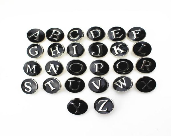 

complete set alphabet black 26pcslot mix az letters snap buttons bracelets diy 18mm snap button necklace braceletbangles jewelr1552298, Golden;silver