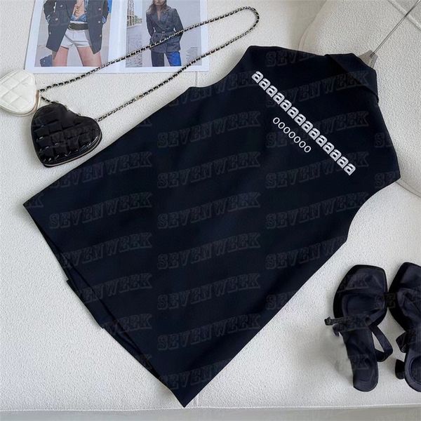 

embroidered letter vest coats designer jacket for women design rhinestone lapel sleeveless vests outerwear, Black;brown