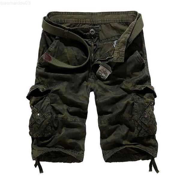 

men's shorts camouflage loose cargo shorts men 2023 summer military camo short pants homme cargo shorts us size l230718, White;black