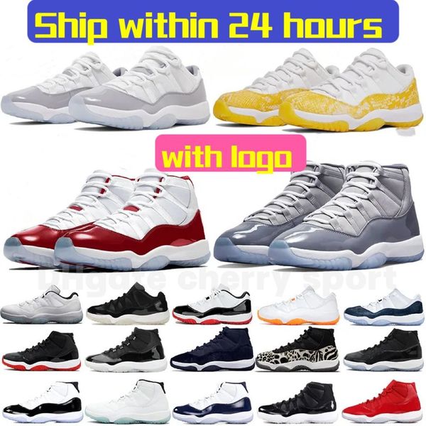 

jumpman 11 high basketball shoes cement cool grey cherry 11s sneakers jubilee pure violet animal instinct pantone low university blue men wo, Black
