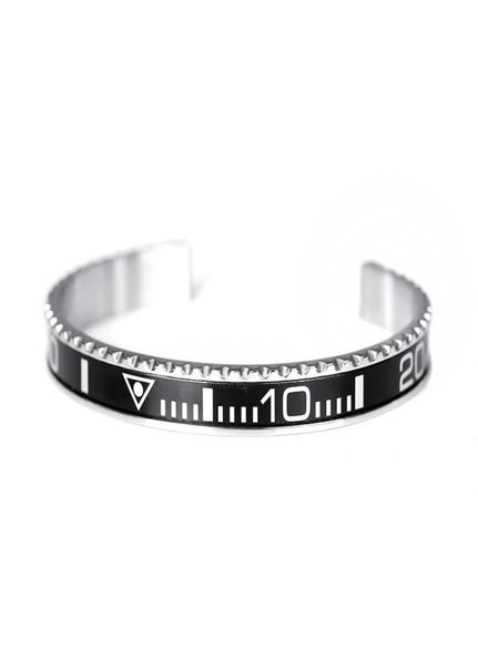 

classic silver plated speedometer official dia men cuff bracelet bangles in 316l stainless steel speedometer bezel bracelet men je6216693, Golden;silver