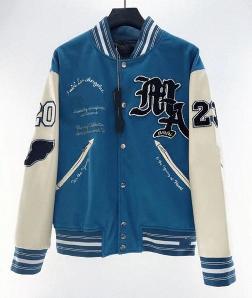 

mens varsity jackets designer letterman jacket baseball hip hop outwear coats long sleeve patchwork leather embroidery clothing coat f7zg#, Black;brown