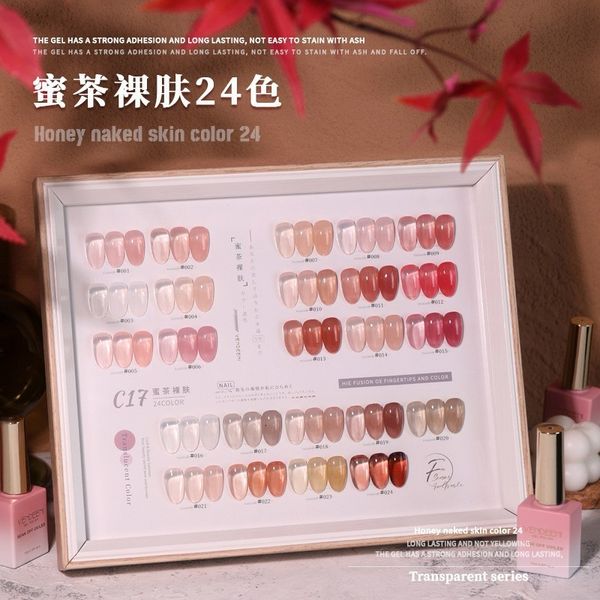 

nail polish 24colors jelly gel semi transparent nude color clear pink french varnish soak off uv led for 230718