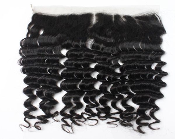 

brazilian unprocessed human hair lace frontal closure hair peruvian loose deep lace frontals 134 1b part 8quot20quot fr6738027, Black