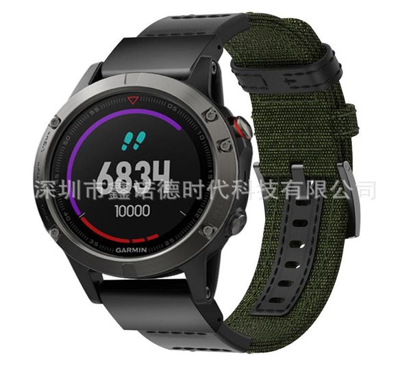 

watch bands compatible with garmin watch band nylon sports military wrist strap for fenixtactixforerunnervivoactiveapproachma2045180, Black;brown