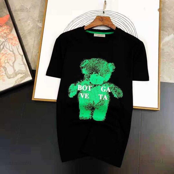 

designer fashion luxury classic t shirt new half sleeve green bear printing men and women t-shirt pure cotton couple hip hop t shirts, White;black