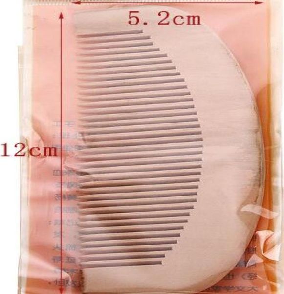 

100pcs natural peach wood comb close teeth antistatic head massage hair care wooden1541623, Silver