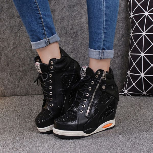 

sandals shoe s sneakers with platform woman shoe luxury wedge heel basket autumn winter thick fashion high casual running low help 230718, Black