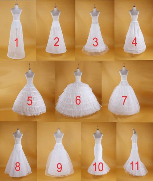 

10 styles white aline balll gown mermaid wedding party dresses underskirts slips petticoats with hoop hoopless crinoline9612899