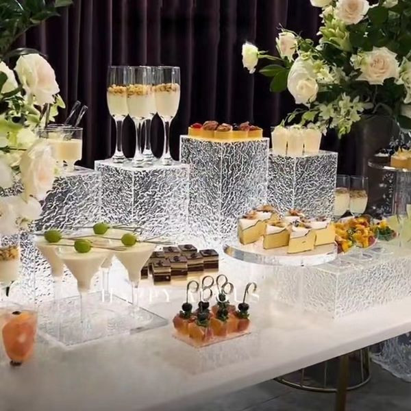 

romantic wedding decor dessert bar table buffet plate holder acrylic shelf wedding banquet cake cookies sushi bread fruits tea break stand d