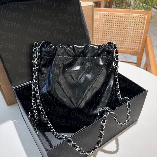 

fashion women chain bag mirror quality bag body same color letter large capacity v-shaped twill shoulder bag luxury designer bag