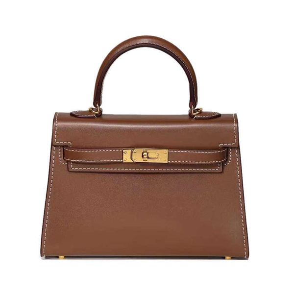

designer kelys tote bag new spring 2023 genuine leather women's glossy lacquer box plain pattern simple one shoulder handbagpt7e