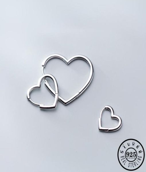

100 real 925 sterling silver heart shaped ear ring earings trendy korean hoops earrings for women christmas fine jewelry 2009244711037, Golden;silver