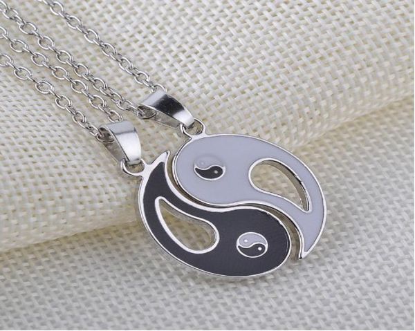 

friends yinyang necklace set silver plated rhinestone embellished necklaces gift idea unique jewelry chokers necklaces8761780, Golden;silver