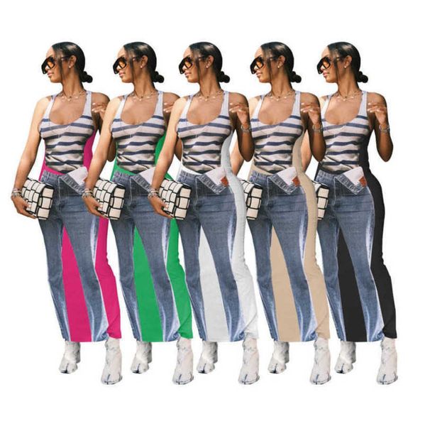 

summer designer dress fashion striped print dresses for woman sleeveless elastic digital printed skirt, Black;gray