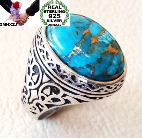 

omhxzj whole european fashion woman man party wedding gift silver black green oval turquoise taiyin ring rr3315885611, Golden;silver