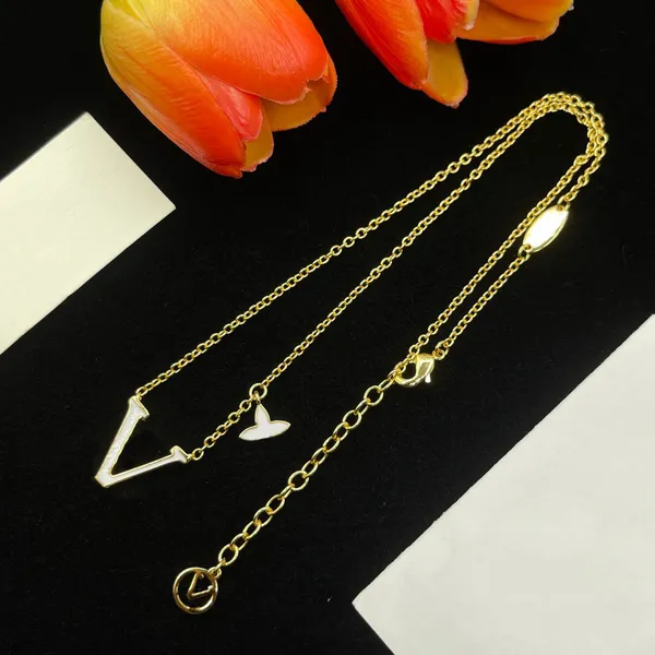 

pendant necklace never fade plating luxury brand designer pendant necklace stainless steel letter choke ring pendant necklace men's and, Silver