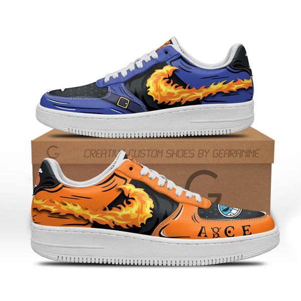 

fashion men women casual shoes portgas ace and sabo air anime sneakers italy delicate low manga leather designer custom animes skill athleti, Black