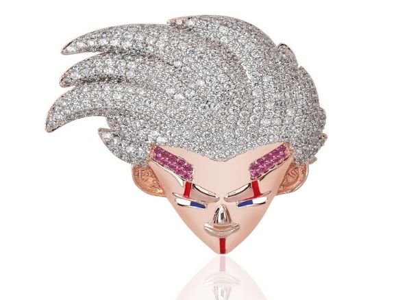 

rillz vegeta pendant necklace men039s iced out cz chains hip hoppunk rose gold color charms jewelry gifts y12201472403, Silver