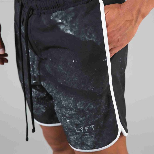 

men's shorts lyft summer breathable sports fitness shorts men's quick-drying breathable beach pants men's gym training casual, White;black