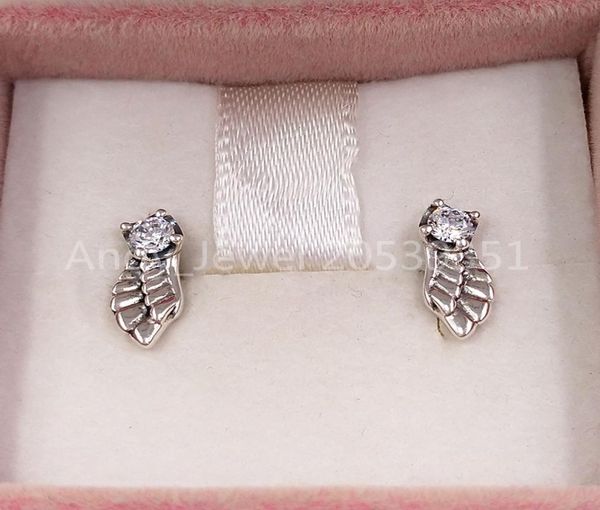 

sparkling angel wing stud earrings authentic 925 sterling silver studs fits european style studs jewelry andy jewel 298501c019481865, Golden;silver