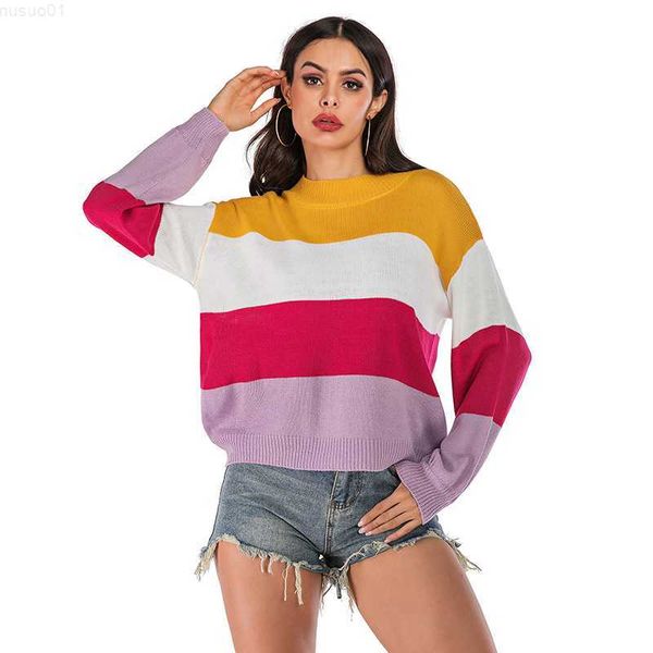 

women's sweaters women's striped sweater autumn winter female o-neck long sleeve fashion casual knitted shirts ladies loose pullov, White;black