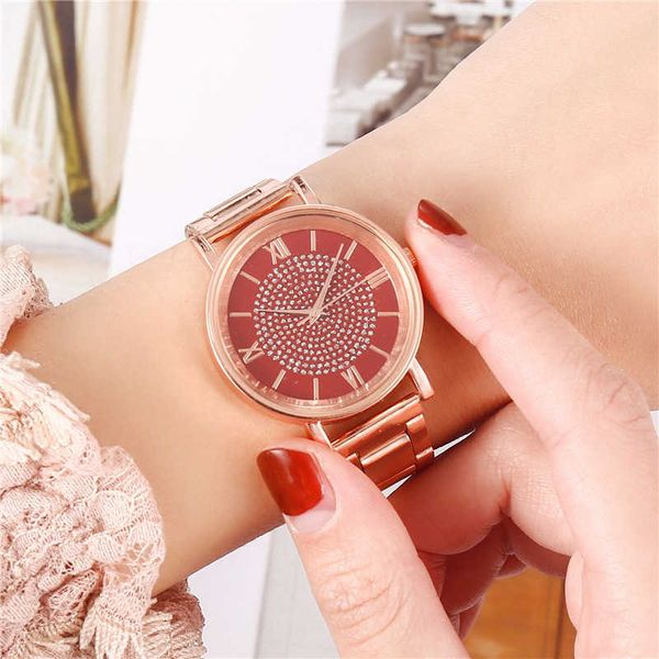 

agt0 1pc women watches luxury diamond rose gold ladies wrist watches magnetic women bracelet watch for female clock relogio feminino qjcc ql, Slivery;golden