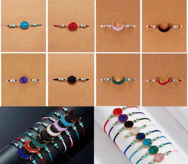 

handwoven precious gemstone bracelet make a wish natural stone bracelet handmade beads braided bracelets with card jewelry drop s2904981, Golden;silver