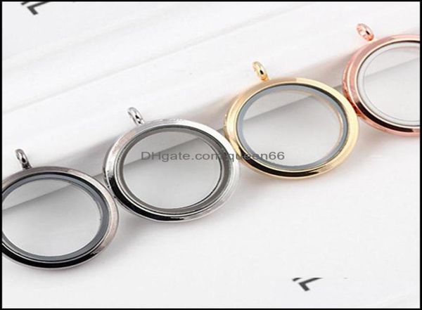 

locket necklace lockets necklaces pendants jewelry alloy round floating pendant for women men po living memory glass charm necklac5642006, Silver