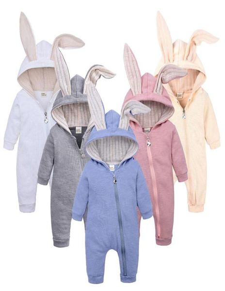 

fall winter baby boy girl rabbit romper ins christmas newborn big ear hooded warm jumpsuit toddler infant kid sleepsuit overall cl8507290, Blue