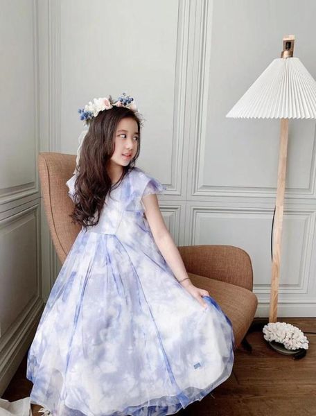 

2021 girls dress wedding party princess outwear casual kids clothes lace short sleeves clothing children039s vesti3393833, Red;yellow