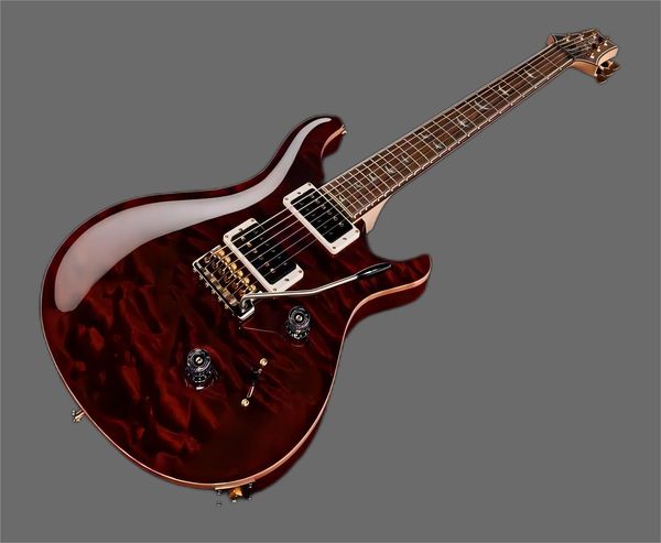 

reed smith private stock 24 frets trans red prs electric guitar flame maple mop birds inlay gold hardware