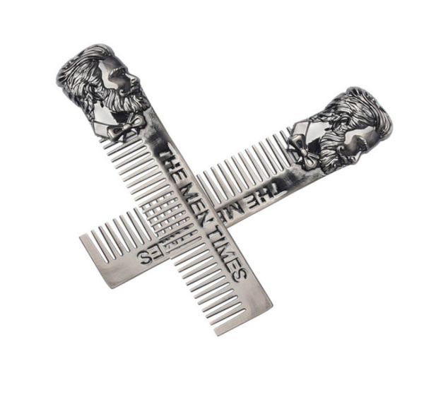 

hair beard comb strong stainless beards care tool men shaping template steel trimming tools pocket9833697, Silver