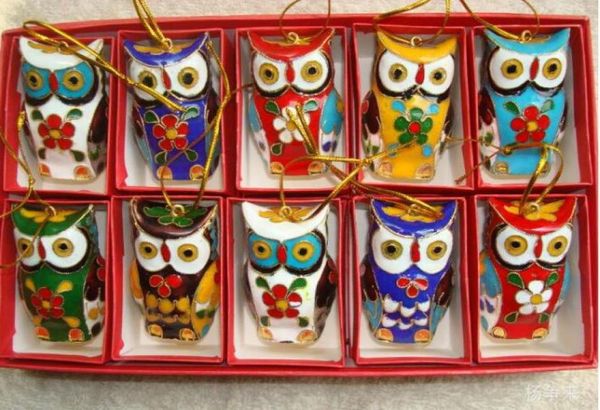 

christmas decorations cloisonne sculptures christmas balls double faced owls various styles of sculpture enamel crafts4256031, Silver