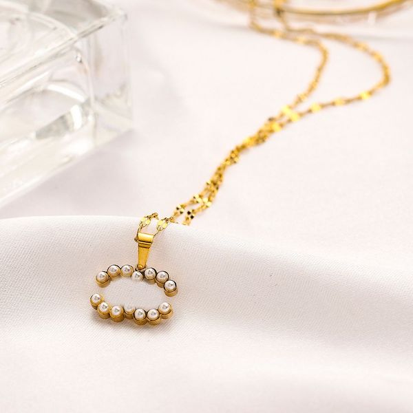 

18k gold plated stainless steel necklaces choker pearl letter pendant statement fashion womens necklace weddig jewelry accessories, Silver