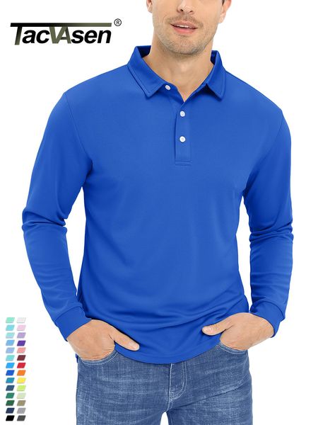 

men's polos tacvasen long sleeve quick dry tshirts mens breathable sports tees casual golf polo shirts work tshirt pullover man 230717, White;black