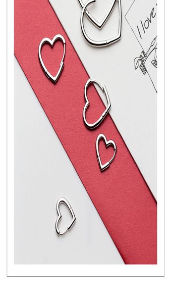 

v379 heart earrings 925 sterling silver hoop geometric ear cuff clip on earring for women girl piercing8881185